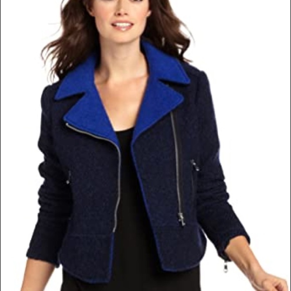 French Connection Women's Tweed Motorcycle Jacket